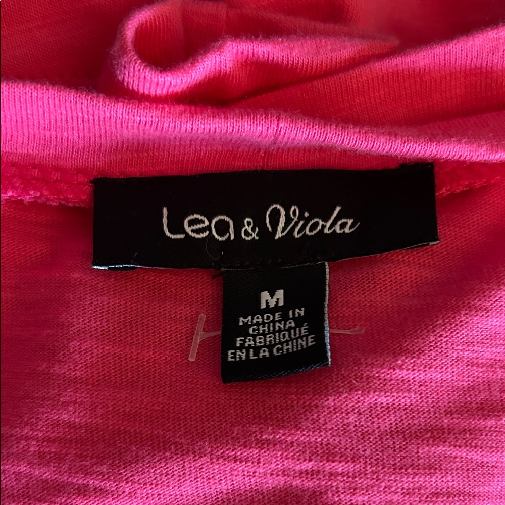 Lea & Viola Fuchsia Ruffle Sleeve Tee - Picture 4 of 5
